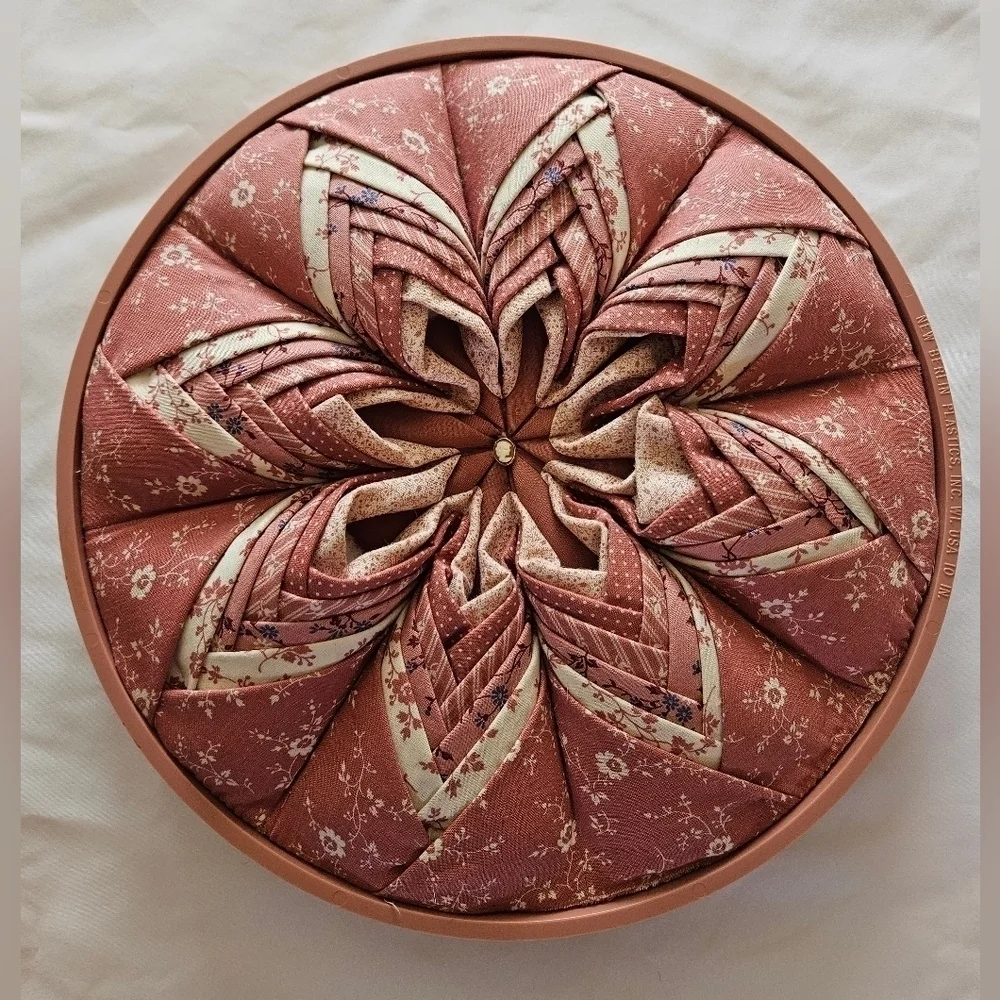 Handmade Upcycled Fabric Wall Art Pink Floral 10